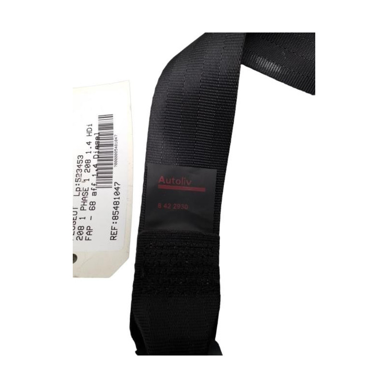 Ceinture arriere droit PEUGEOT 208 1 Photo n°1