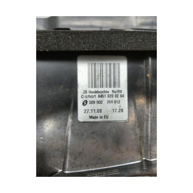 Feu arriere principal droit (feux) SMART FORTWO 2 Photo n°1